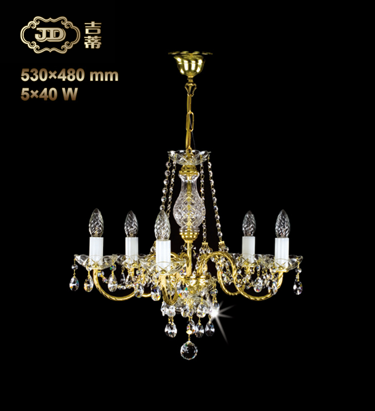 水晶吊灯 捷克玄关过道5头金属灯臂水晶吊灯 ￥5699元 会员优惠