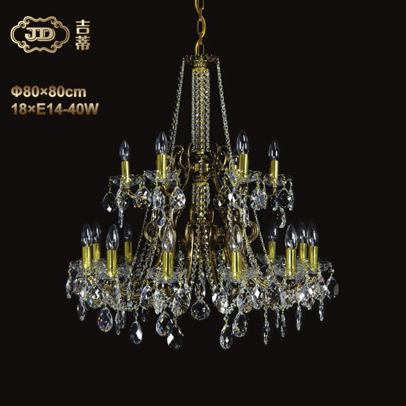 水晶吊灯 捷克厂家直销原装进口客厅餐厅18头水晶吊灯
