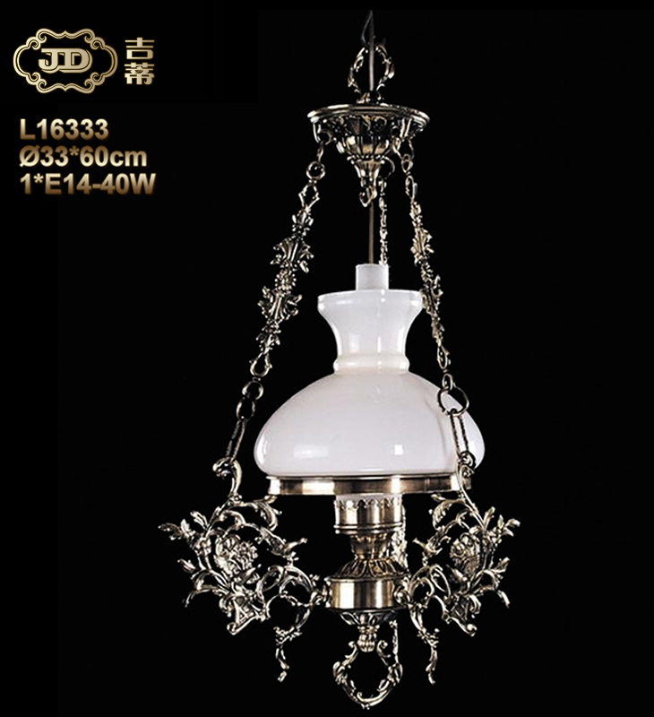 全铜灯 美式玄关吧台卧室床头古铜1头吊灯￥4199元/盏  会员优惠