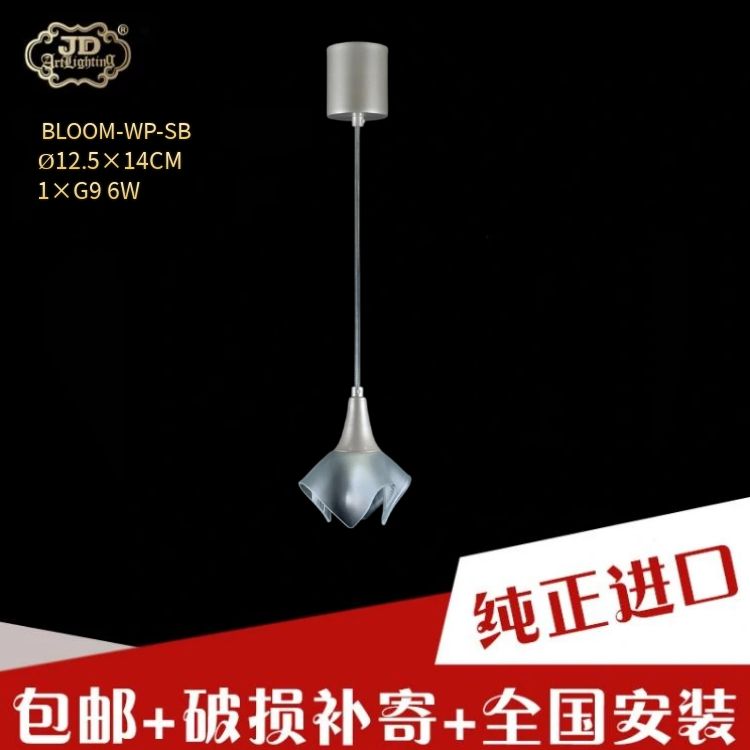 捷克工厂原装进口新款磨砂白色玻璃鱼线吊灯餐厅卧室书房玄关吧台